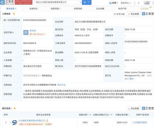 九州通于湖北新設天鵝酒店管理子公司